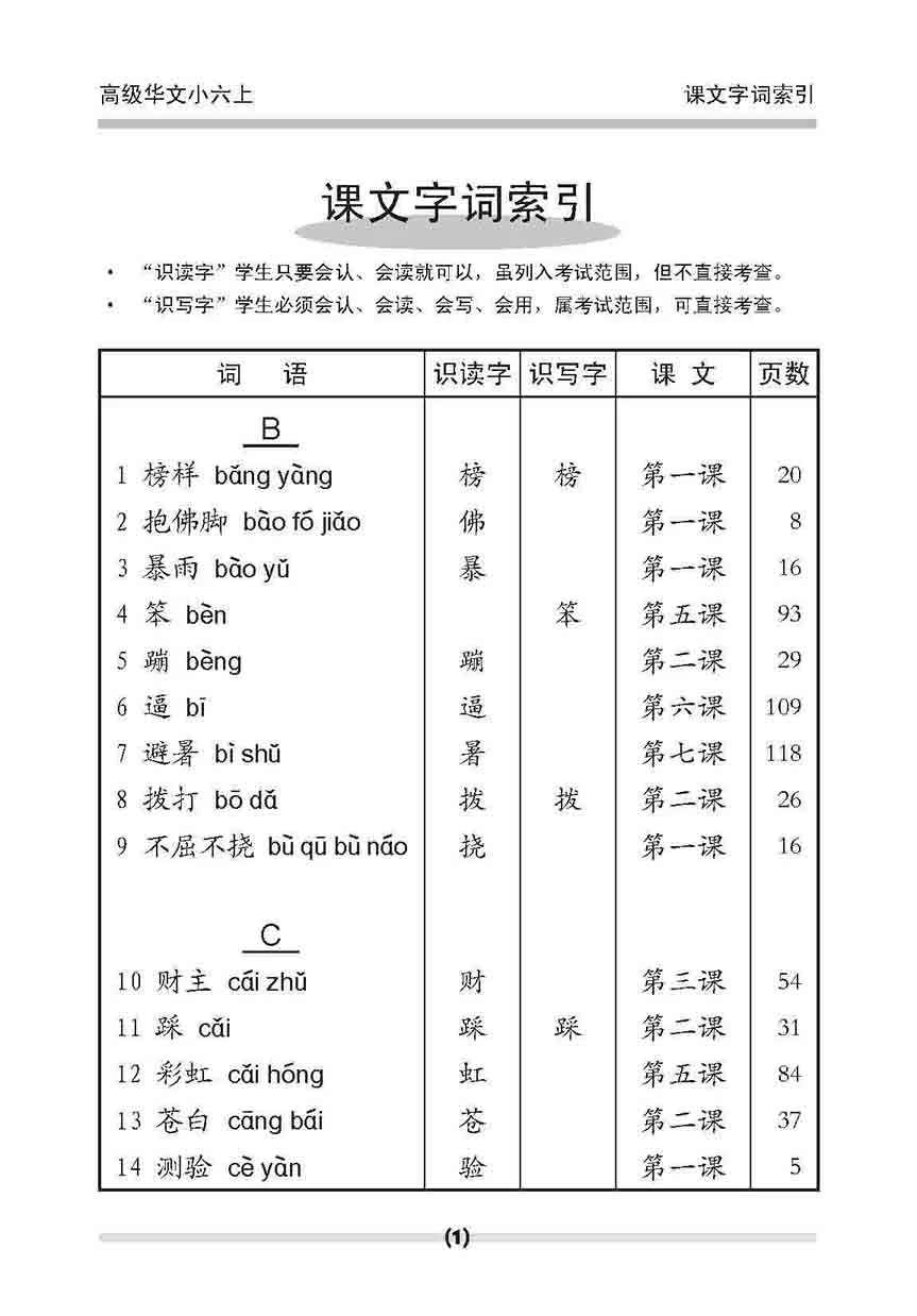 小六高级华文 课文字词手册 6A / A Handbook Of Higher Chinese Vocabulary For Primary 6A - Image 4