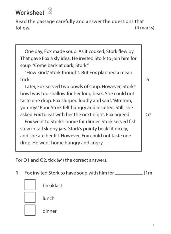 100 English Worksheets Primary 1 – Comprehension - Image 5