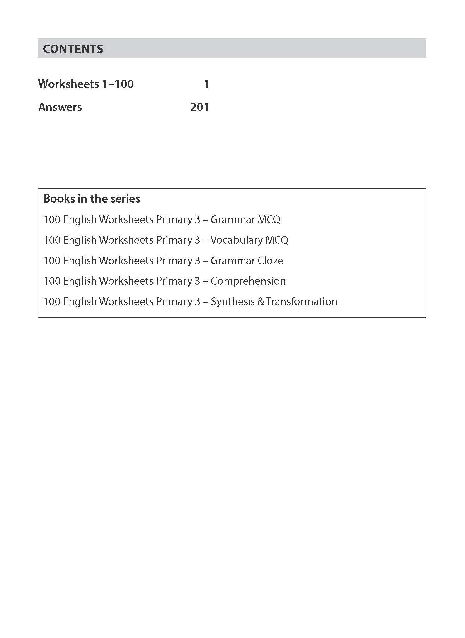 100 English Worksheets Primary 3 – Vocabulary MCQ - Image 2