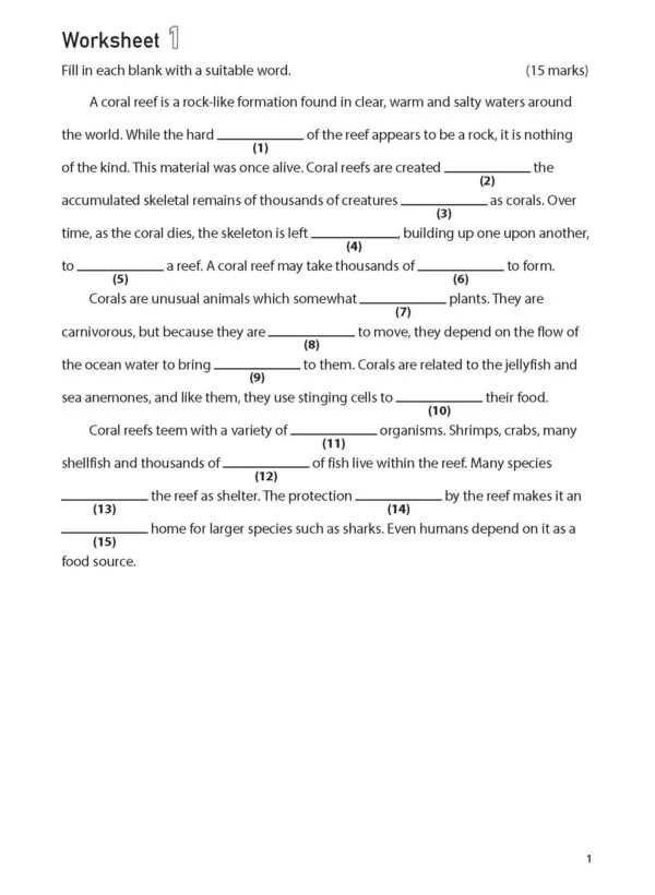 100 English Worksheets Primary 5 – Comprehension Cloze - Image 3