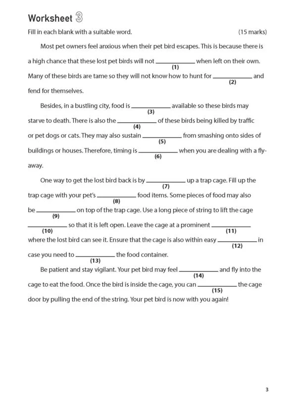 100 English Worksheets Primary 5 – Comprehension Cloze - Image 5