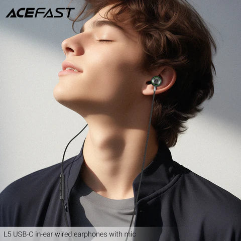 Acefast L5 USB-C In-Ear Wired Earphones With Mic – Black - Image 5