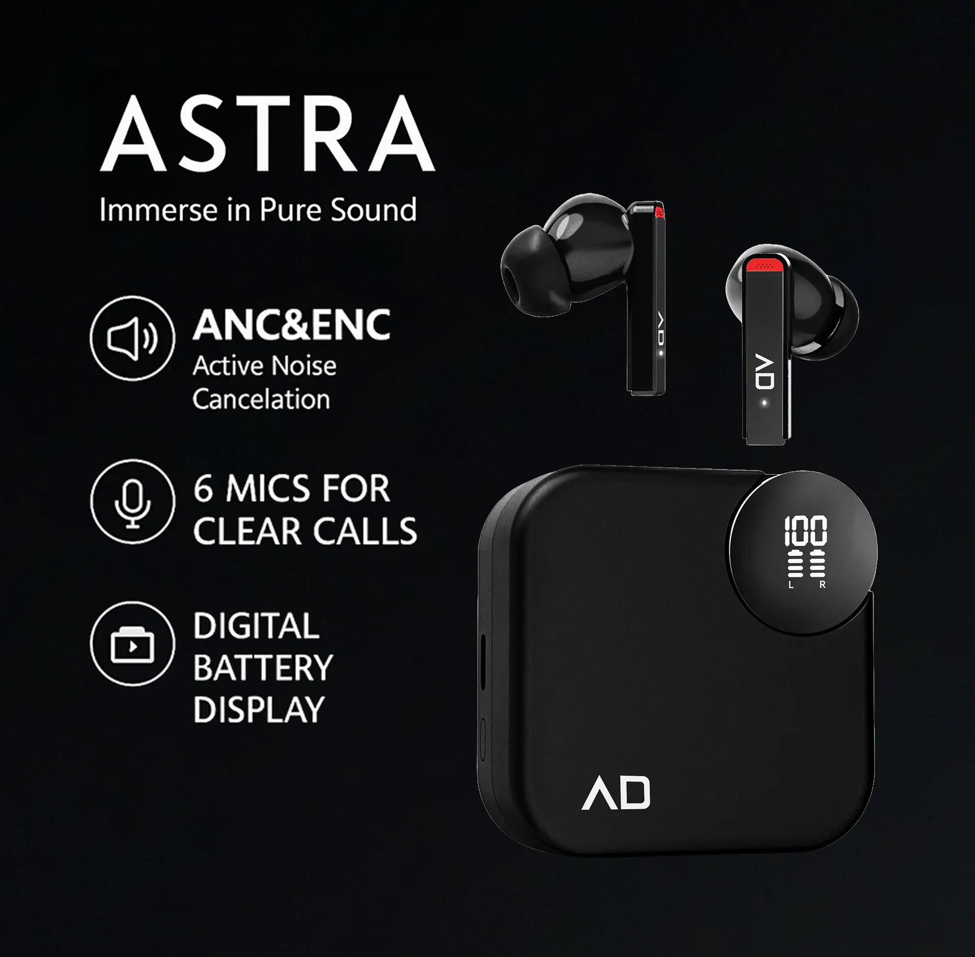Alpha & Delta Astra ANC Wireless Earphones - Image 2