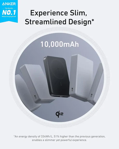 Anker MagGo Ultra-Slim 10000mAh Qi2 Certified 15W Power Bank A1664 (Black) - Image 3