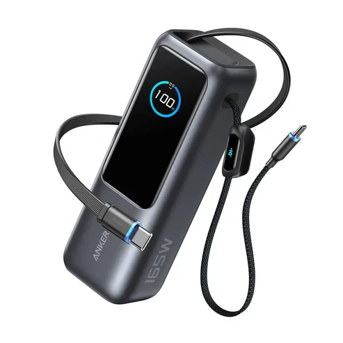 Anker Power Bank 25000mAh 165W Ultra-Fast Portable Charger with Built-In and Retractable USB C Cables A1695 - Image 2