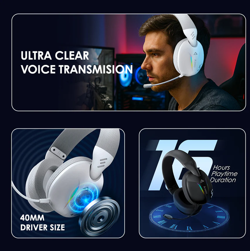 Armaggeddon Cosmic V UltraClear Wireless Gaming Headset (Ozone) - Image 3
