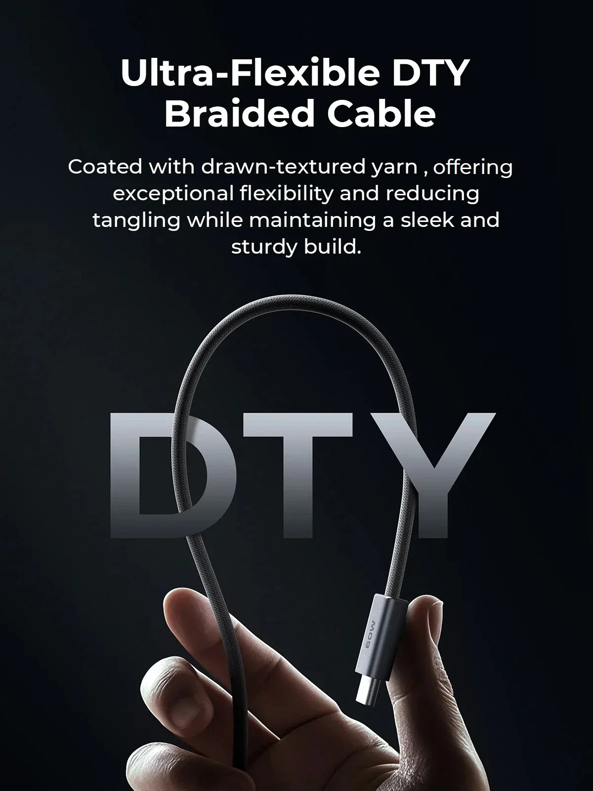 Aukey CB-DCC241 Circlet Blink 1m 240W DTY Braided USB-C to C Cable - Image 4