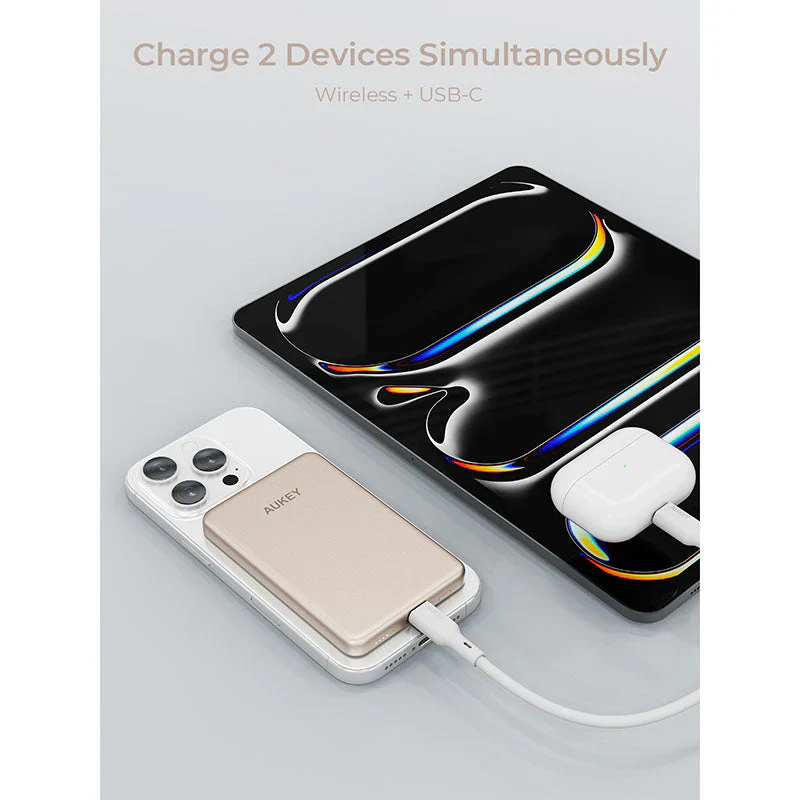 Aukey PB-MS07 MagFusion M Qi2 5000mAh Magnetic Wireless Power Bank - Image 2