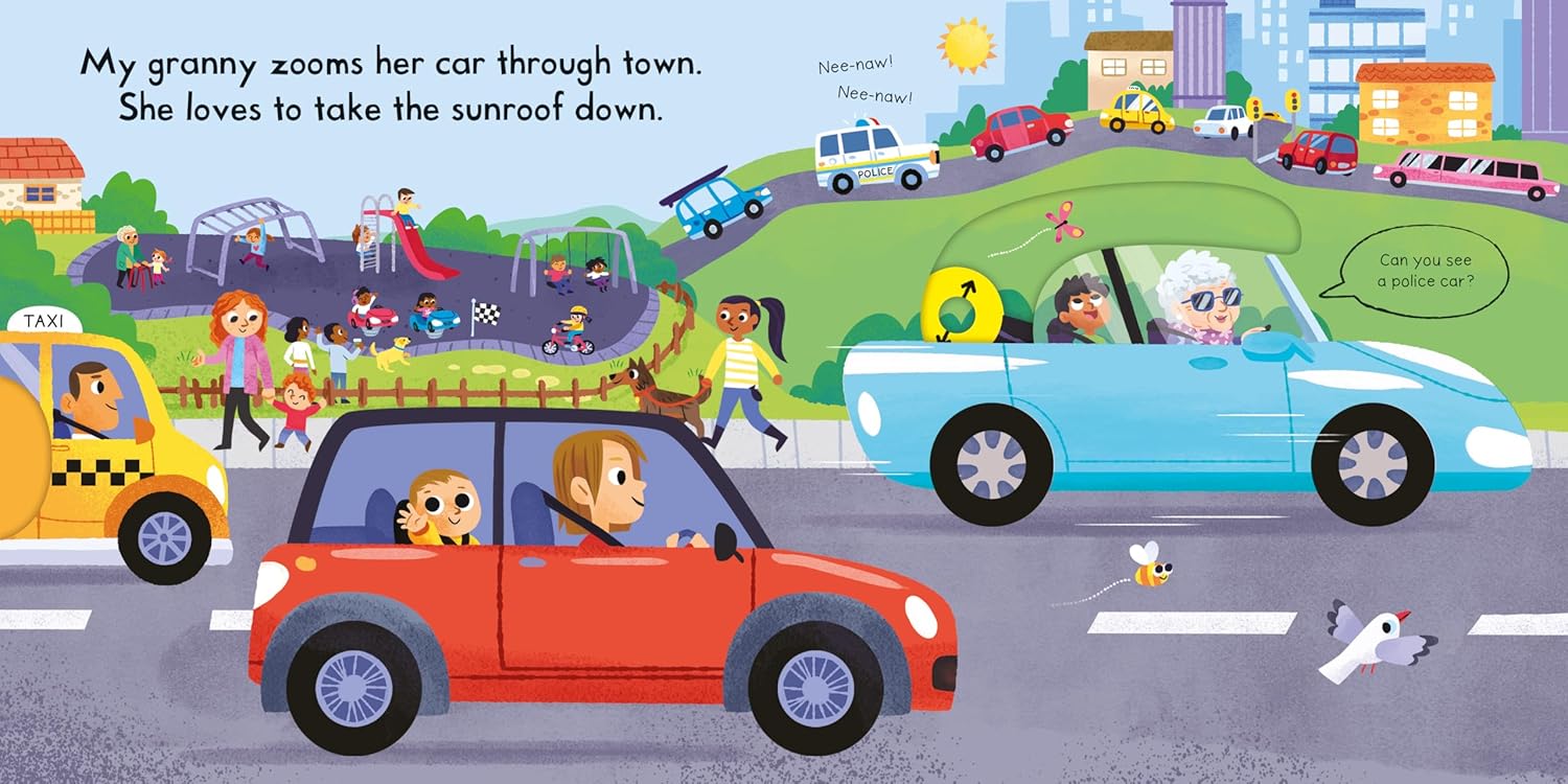 Busy Cars : A Push, Pull, Slide Book (Campbell Busy Books) Board Book – Hardcover - Image 2