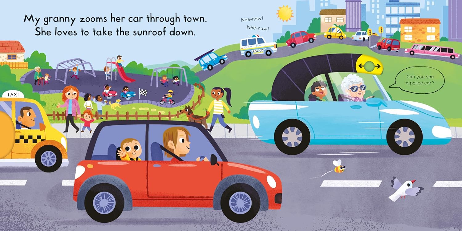 Busy Cars : A Push, Pull, Slide Book (Campbell Busy Books) Board Book – Hardcover - Image 3