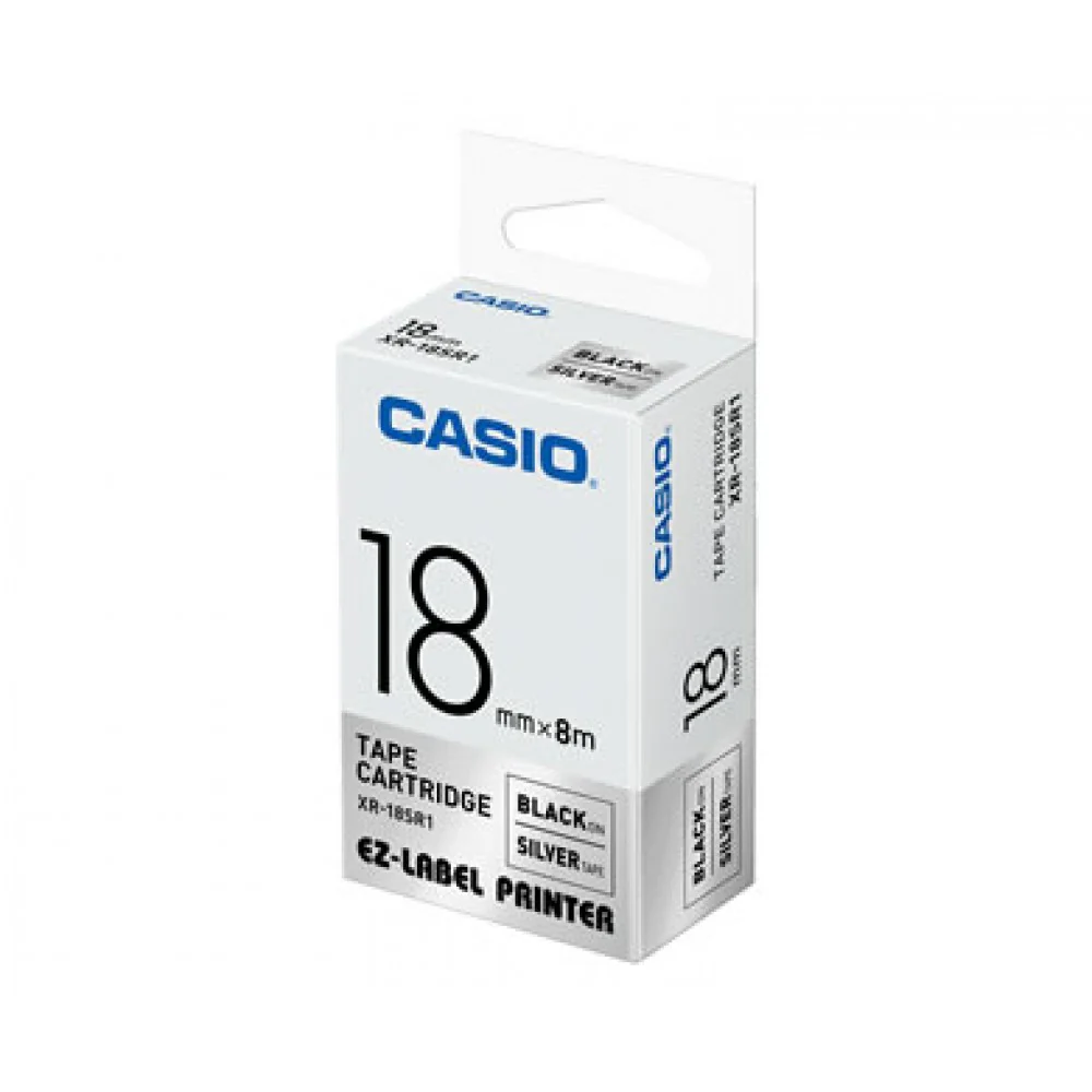 Casio Cart Tape XR-18GN1 Blk/Green 18mm - Image 7