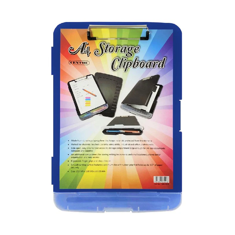 CENTRE PP Storage Clipboard with Dedicated Stationery Compartment A4 - Image 3