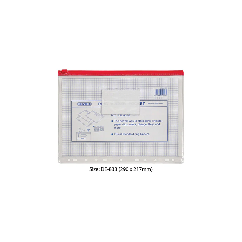 Centre Pvc Ring Binder Pocket A4 - Image 4