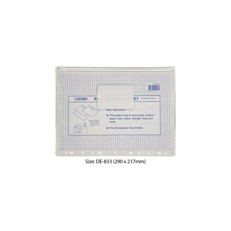 Centre Pvc Ring Binder Pocket A4 - Image 5