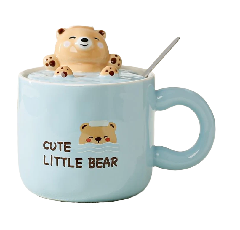 CERAMIC MUG BEAR W LID QY2077 - Image 3