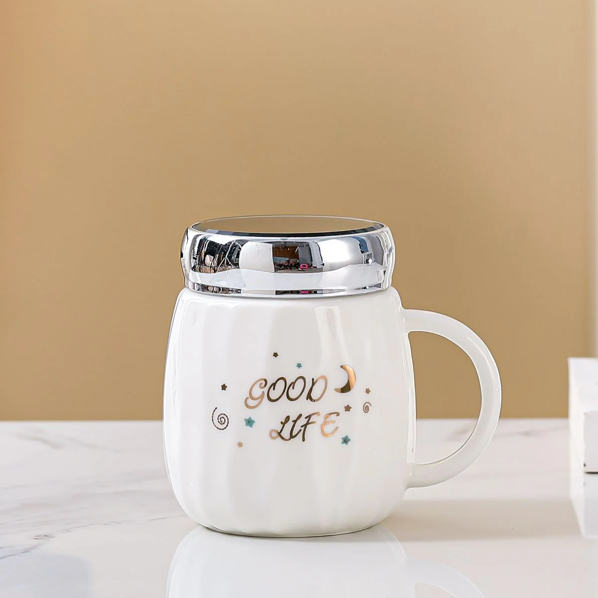 CERAMIC MUG WHITE W LID 23342 - Image 2
