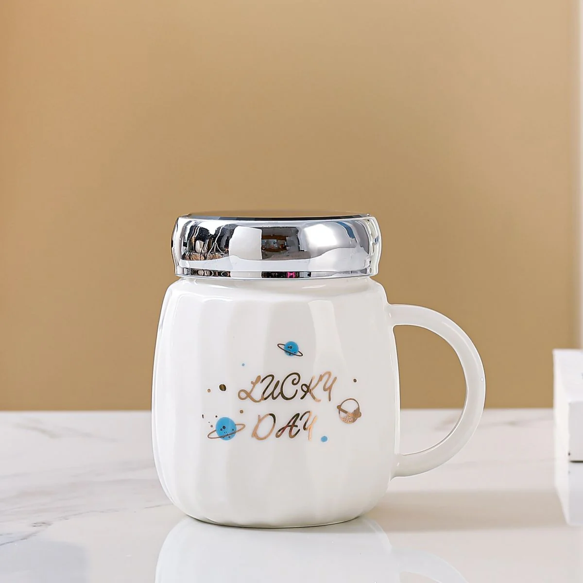 CERAMIC MUG WHITE W LID 23342 - Image 4