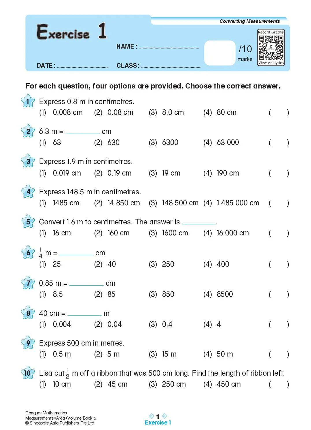 Conquer Mathematics Measurements . Area . Volume Workbook 5 - Image 5