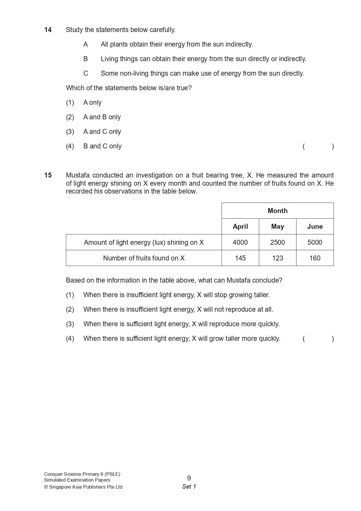 Conquer Science Primary 6 PSLE Simulated Examination Papers - Image 3