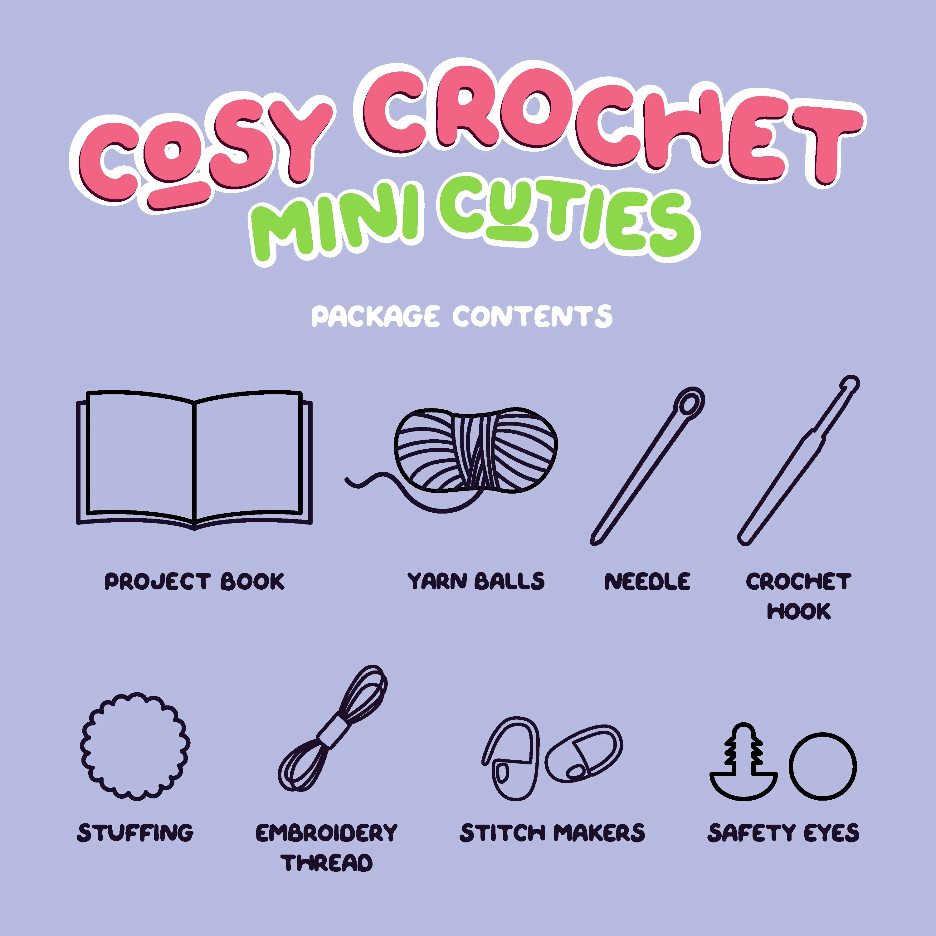Cosy Crochet Mini Cuties Kit - Image 2