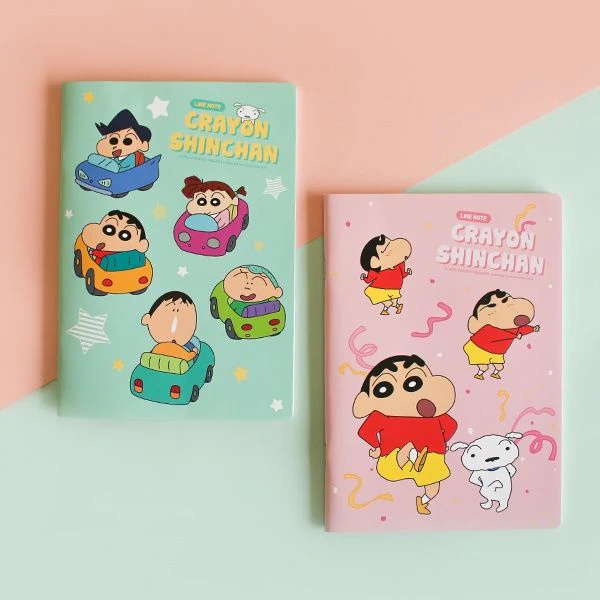 CRAYON SHIN-CHAN A5 LINED NOTEBOOK - PINK