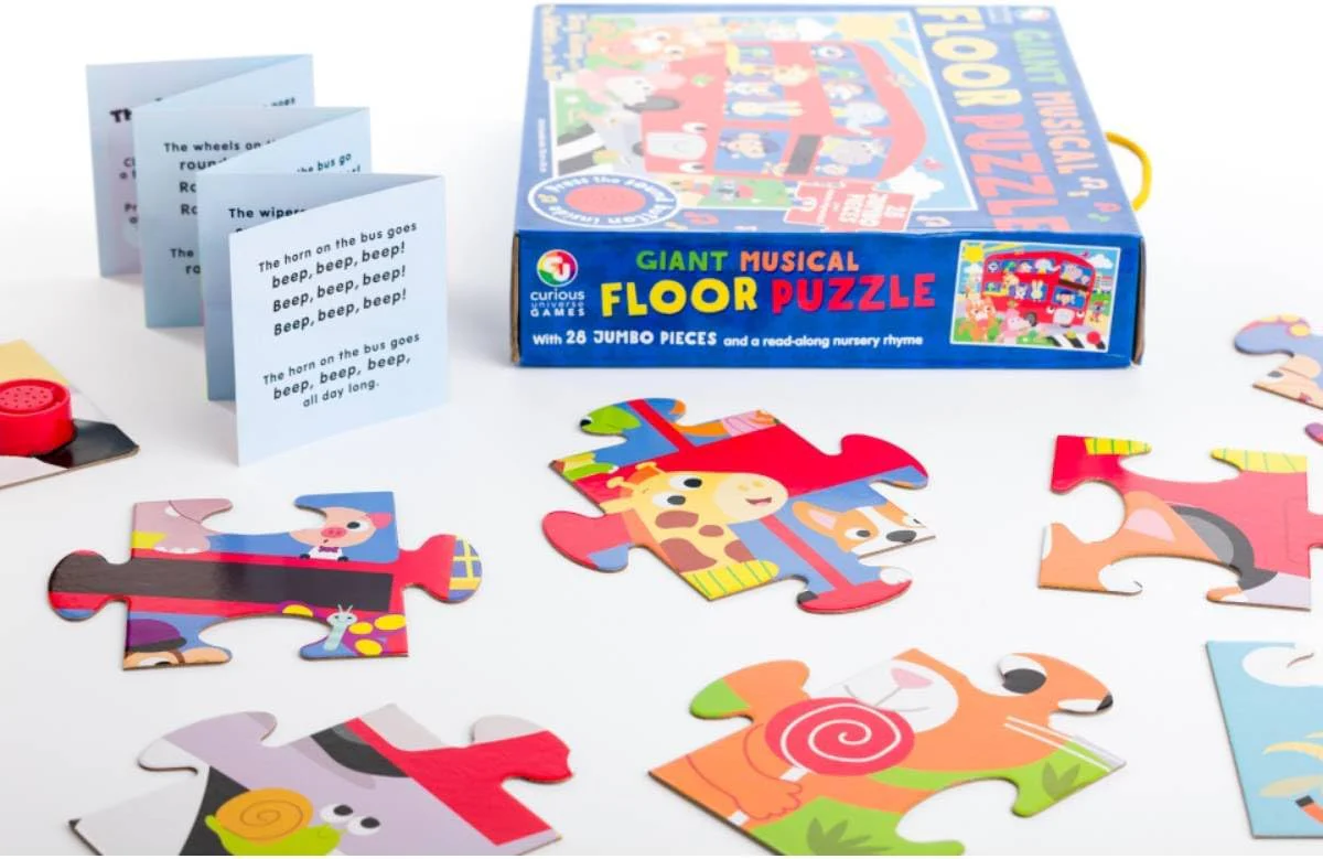 CURIOUS UNIVERSE GIANT MUSICAL FLOOR PUZZLE SING ALONG WITH THE WHEELS ON THE BUS - Image 2