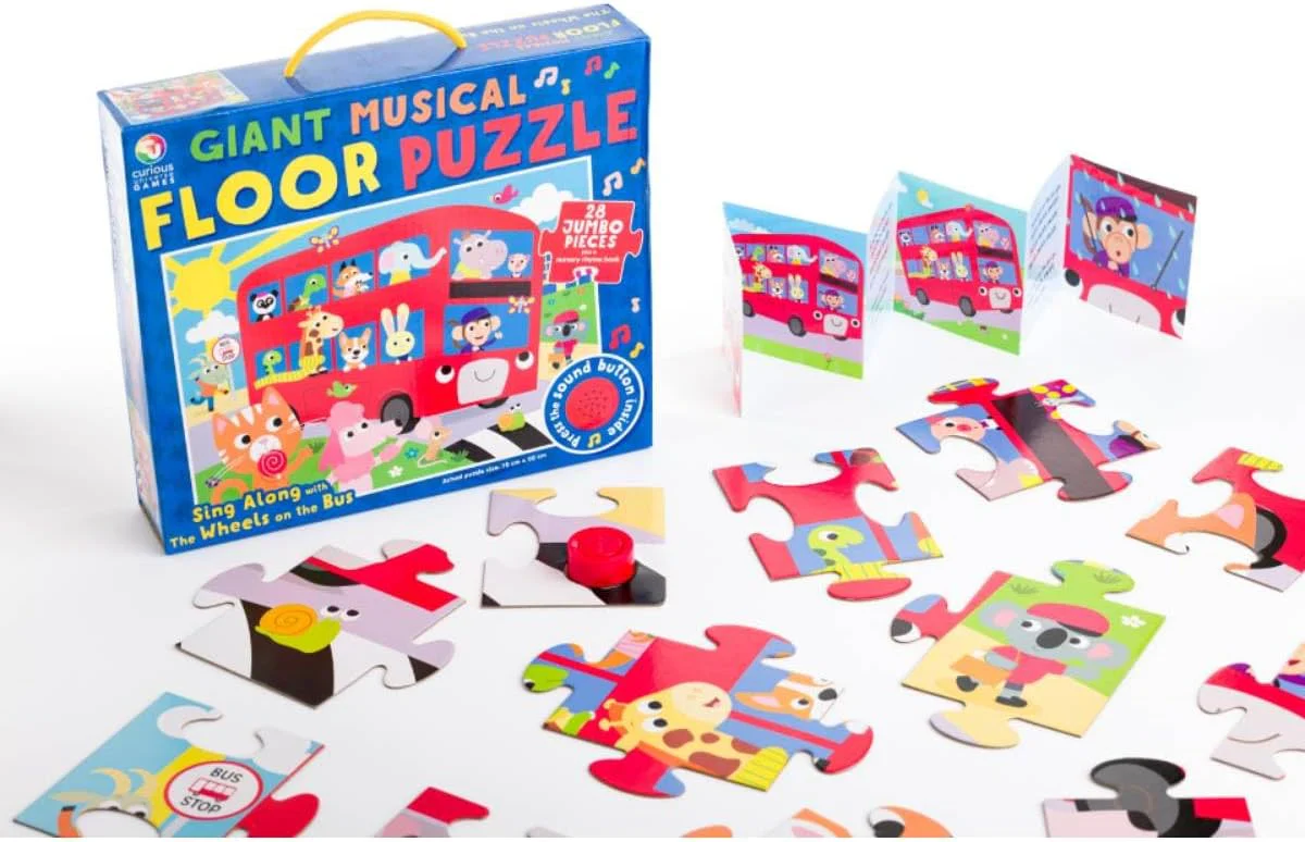 CURIOUS UNIVERSE GIANT MUSICAL FLOOR PUZZLE SING ALONG WITH THE WHEELS ON THE BUS - Image 3