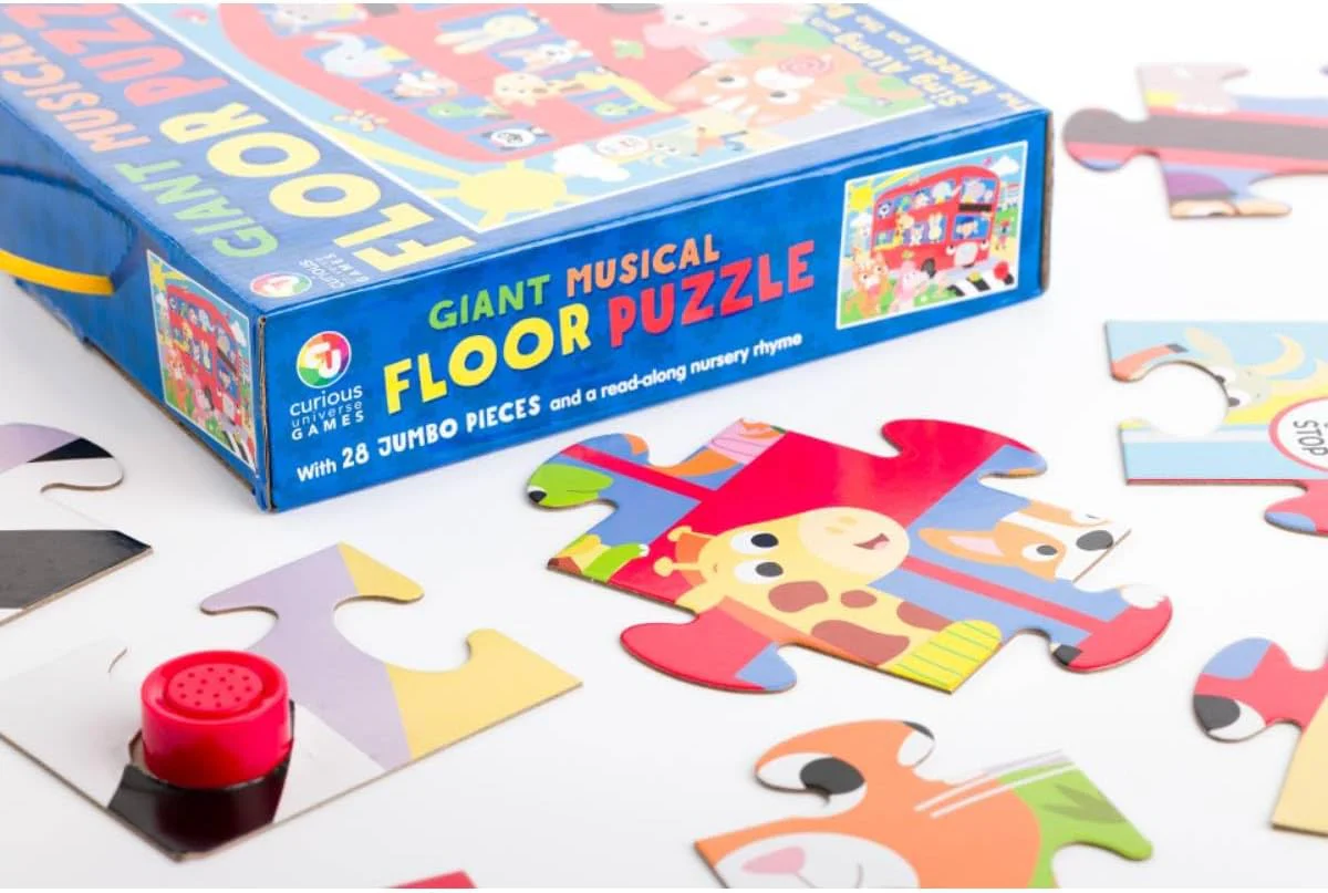 CURIOUS UNIVERSE GIANT MUSICAL FLOOR PUZZLE SING ALONG WITH THE WHEELS ON THE BUS - Image 4