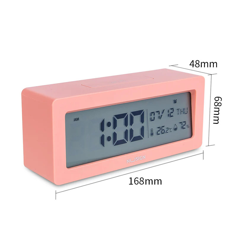 DELI NUSIGN ALARM CLOCK LIGHT RED NS881 - Image 3