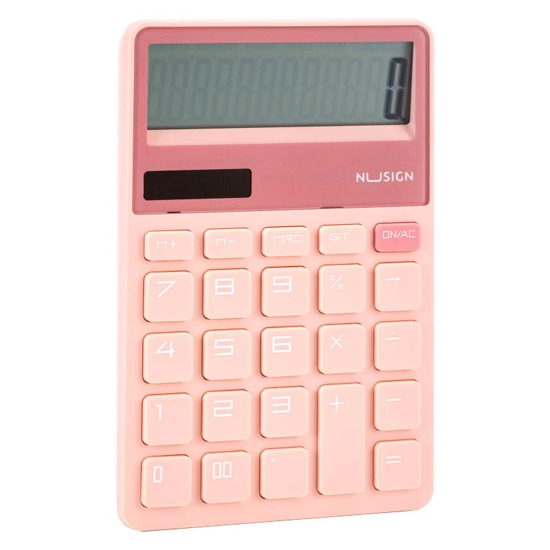 DELI NUSIGN CALCULATOR 12 DIGIT DUAL POWER PINK ENS042 - Image 3