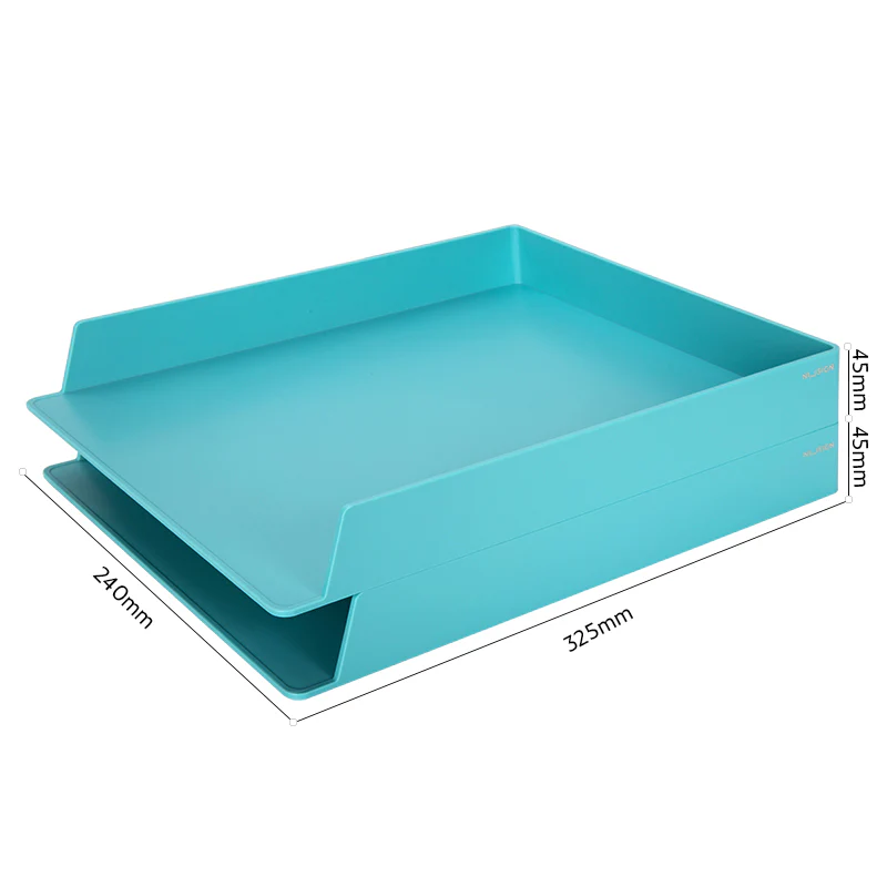 DELI NUSIGN DOUBLE LAYER FILE TRAY  LIGHT BLUE NS021 - Image 2