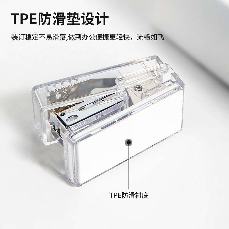 DELI NUSIGN MINI STAPLER TRANSPARENT NS083F - Image 2