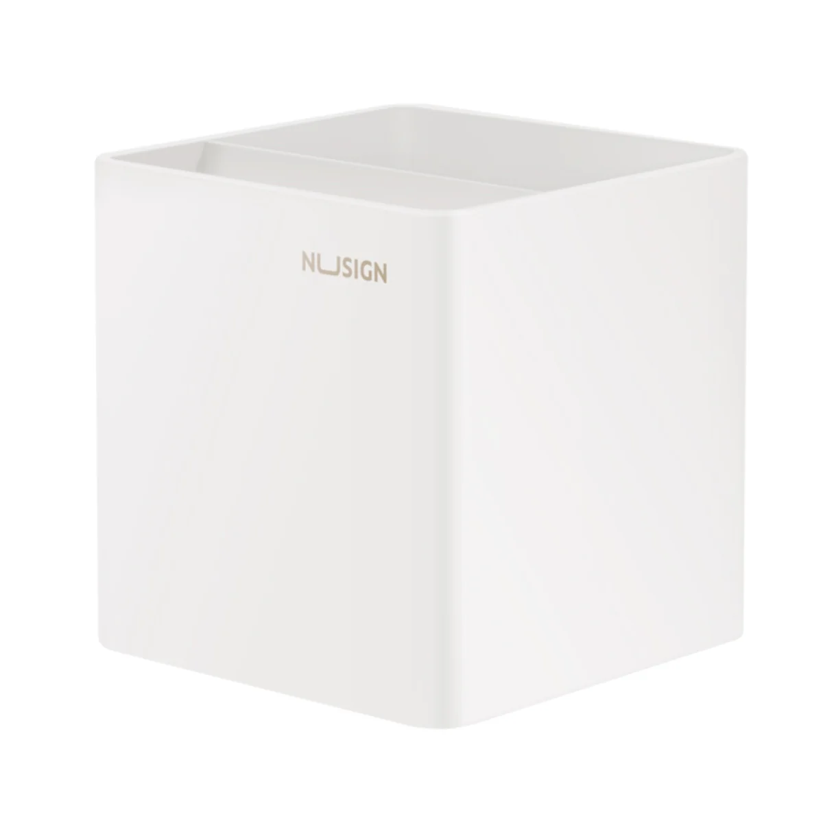DELI NUSIGN SQUARE PEN HOLDER WHITE NS011