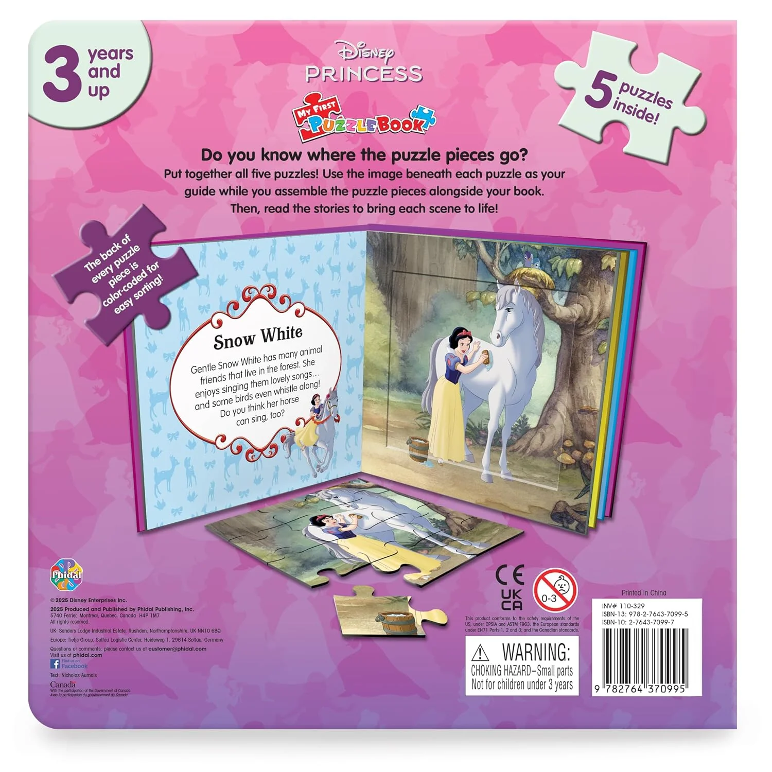 Disney Princess My First Puzzle Book (10-Page Board Book, 5 Puzzles) – Picture Book - Image 2