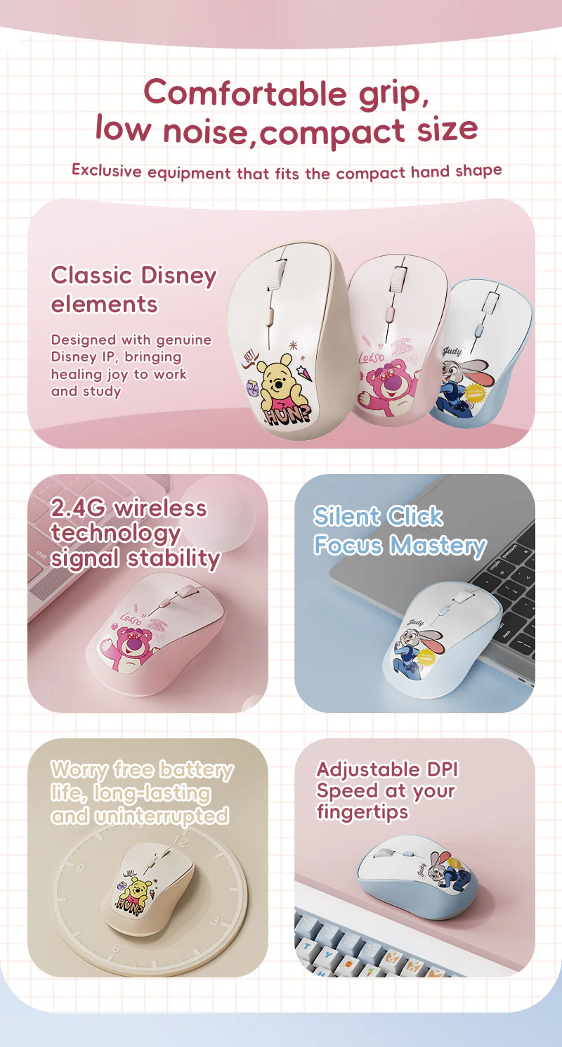 Disney Qs-ms07 Wireless Mouse Winnie - Image 3