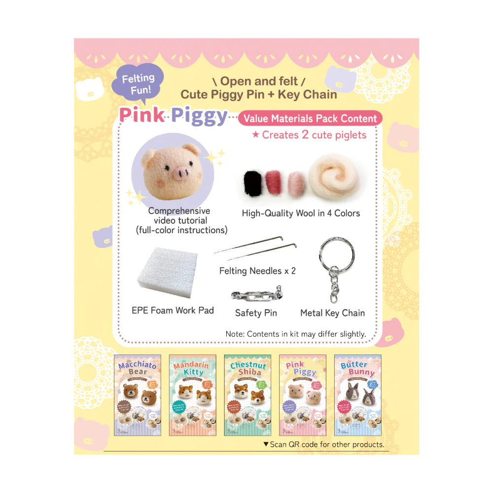 DIY Animal Felting Key Charm - Pink Piggy - Image 5