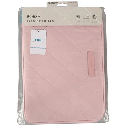 ELECOM PC Inner Bag Quilted Inner Case Cross Stitch 14-inch Macaron Pink - Image 2