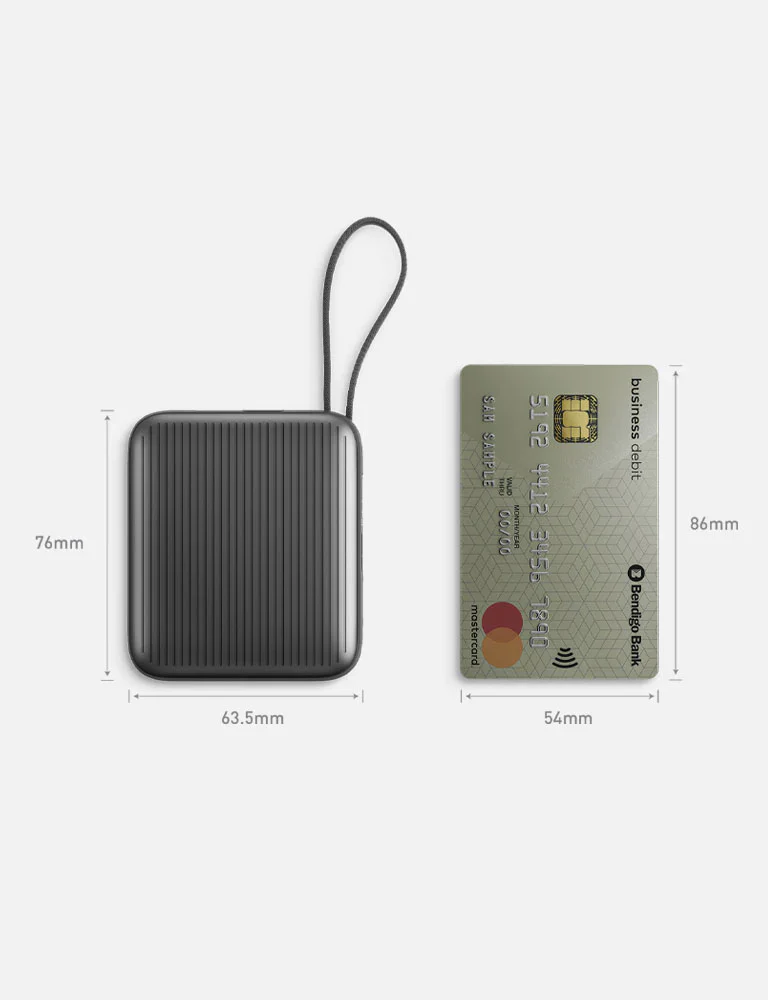 Energea Integra Mini 35 3C 10k mAh Power Bank with Built-in USB-C Cable (PD 35W) - Gun Metal - Image 3