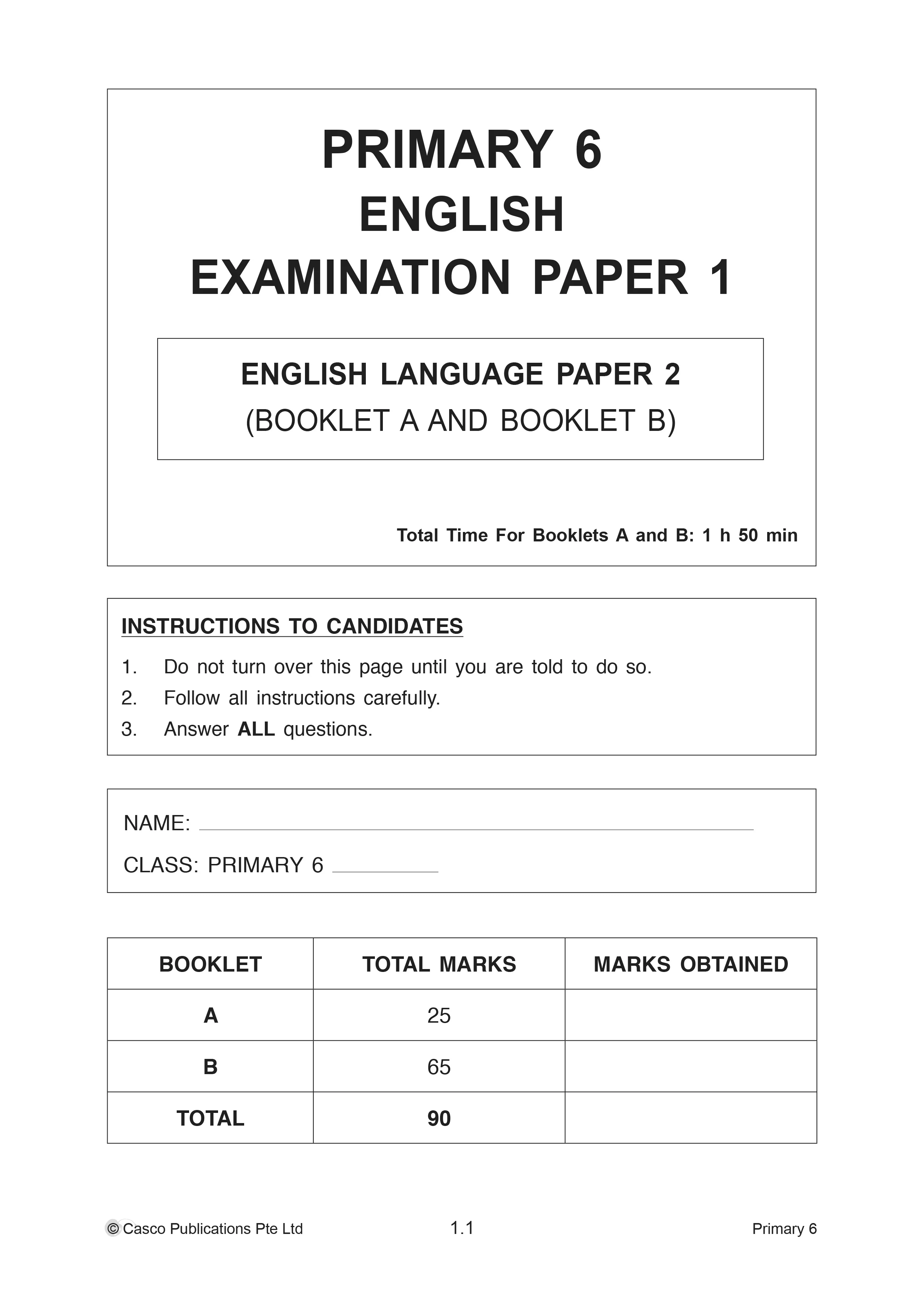 English Examination Papers Primary 6 PSLE (Pack) - 2nd Edition - Image 3