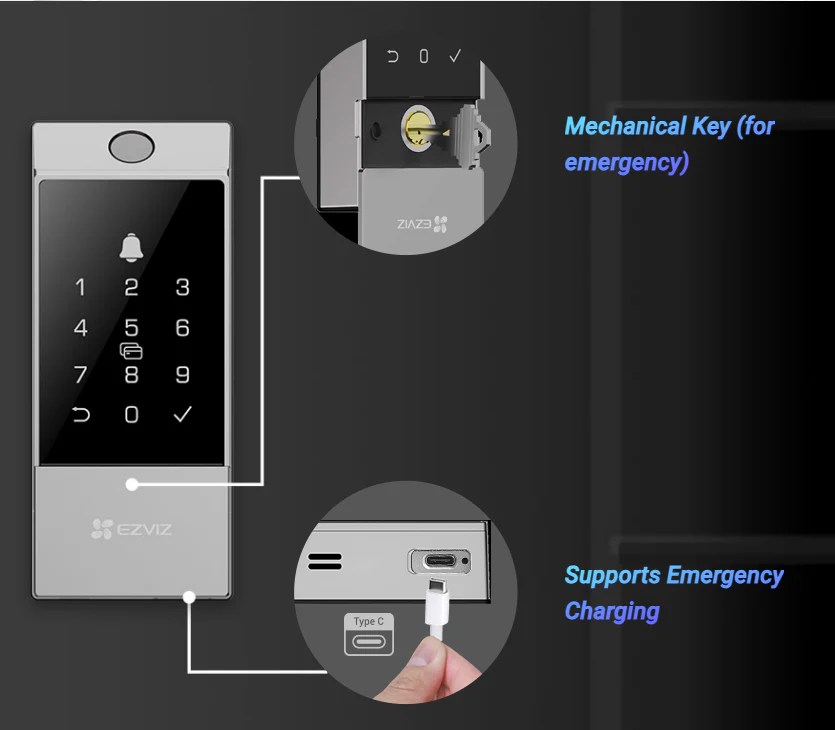 EZVIZ DL04 Pro Smart Deadbolt Lock - Image 3