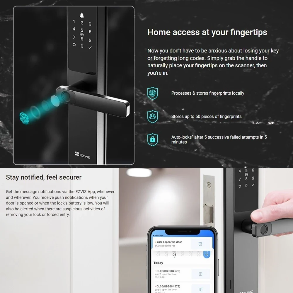 Ezviz Dl05 Smart Fingerprint Lock - Image 3