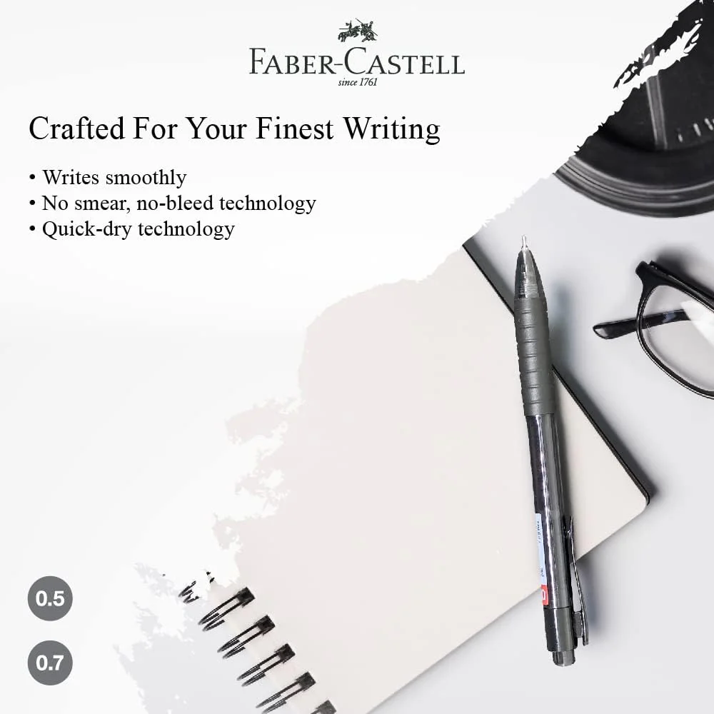 FABER-CASTELL FAST GEL Z GEL PEN 0.5/0.7MM (ASSORTED COLOURS) - Image 3