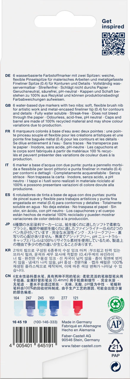 Faber-Castell Goldfaber Aqua Dual Marker, Wallet of 6 - Image 18