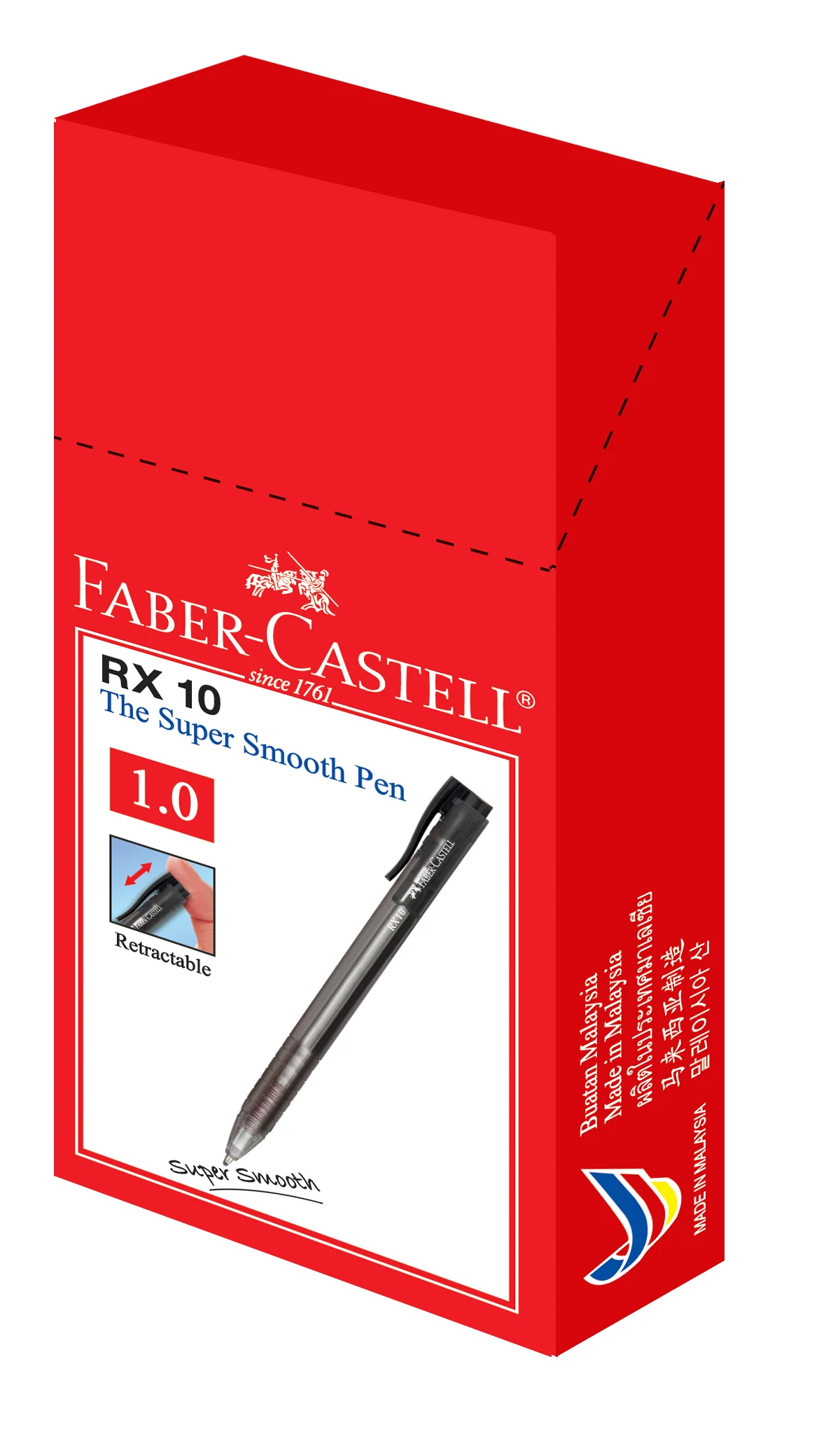 Faber-Castell RX10 Ball Pen, Roller Point 1.0mm, Various Colour (box) - Image 3