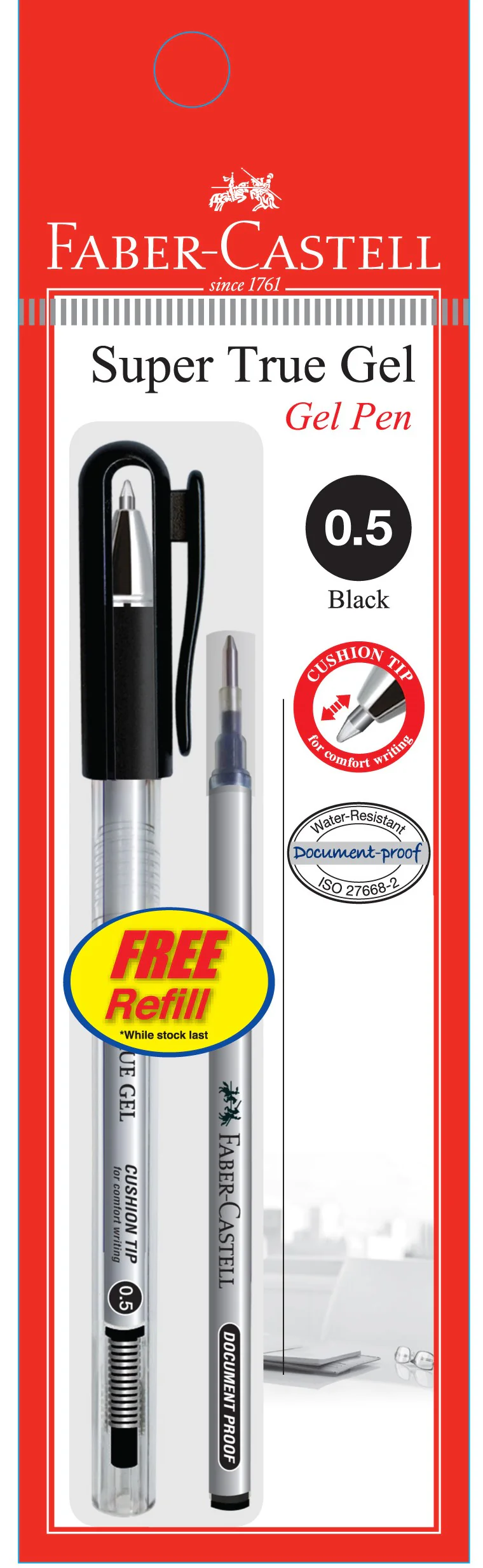 Faber-Castell Super True Gel 0.5MM in Poly Bag with Refill, Various Colour - Image 3