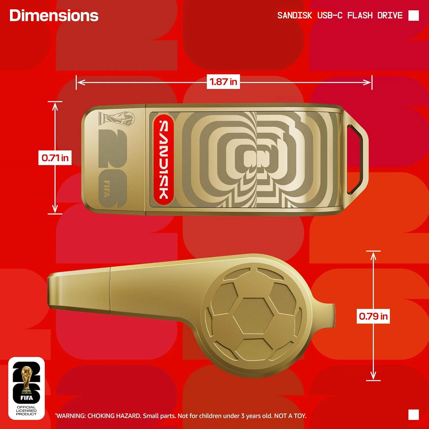 SANDISK USB-C Flash Drive: FIFA World Cup 2026™ - 128GB (Gold Edition) - Image 2