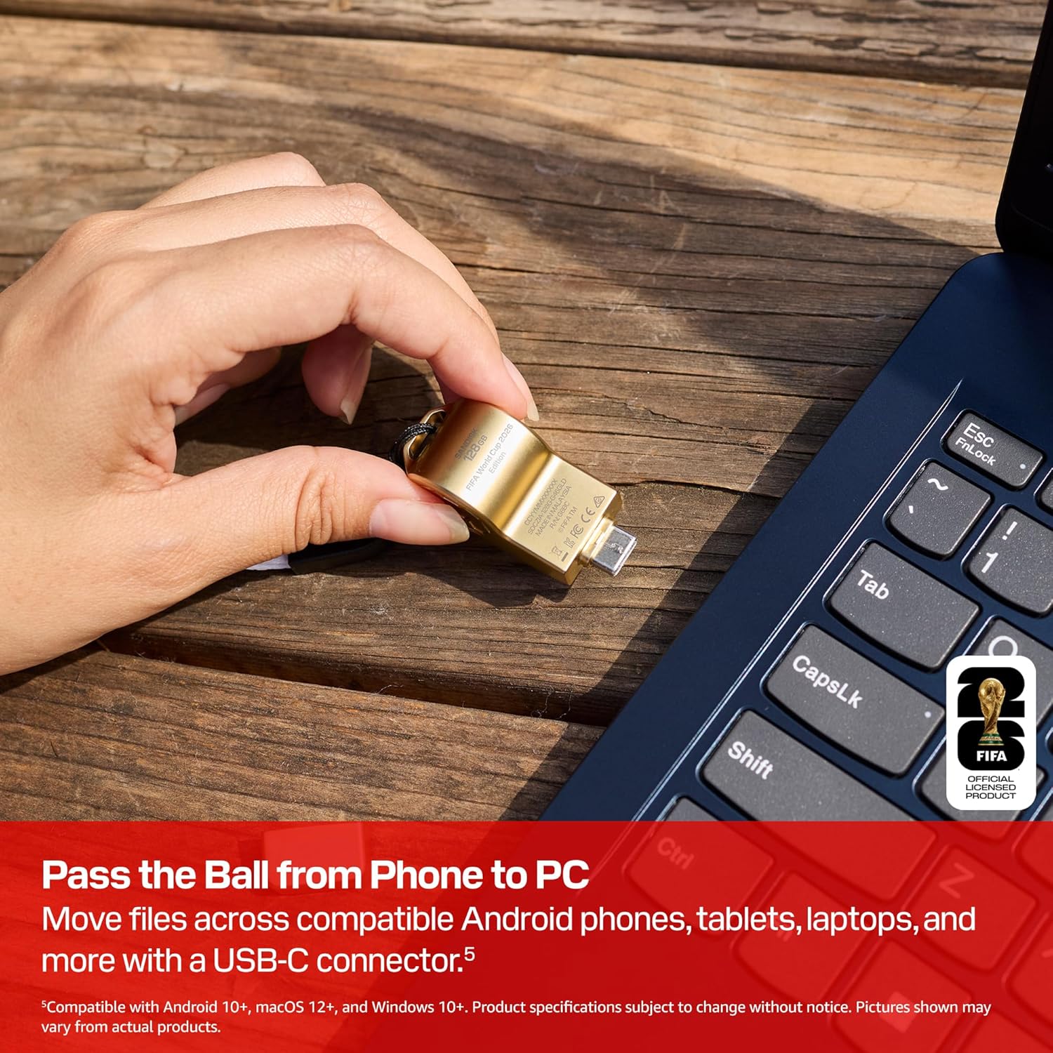 SANDISK USB-C Flash Drive: FIFA World Cup 2026™ - 128GB (Gold Edition) - Image 4