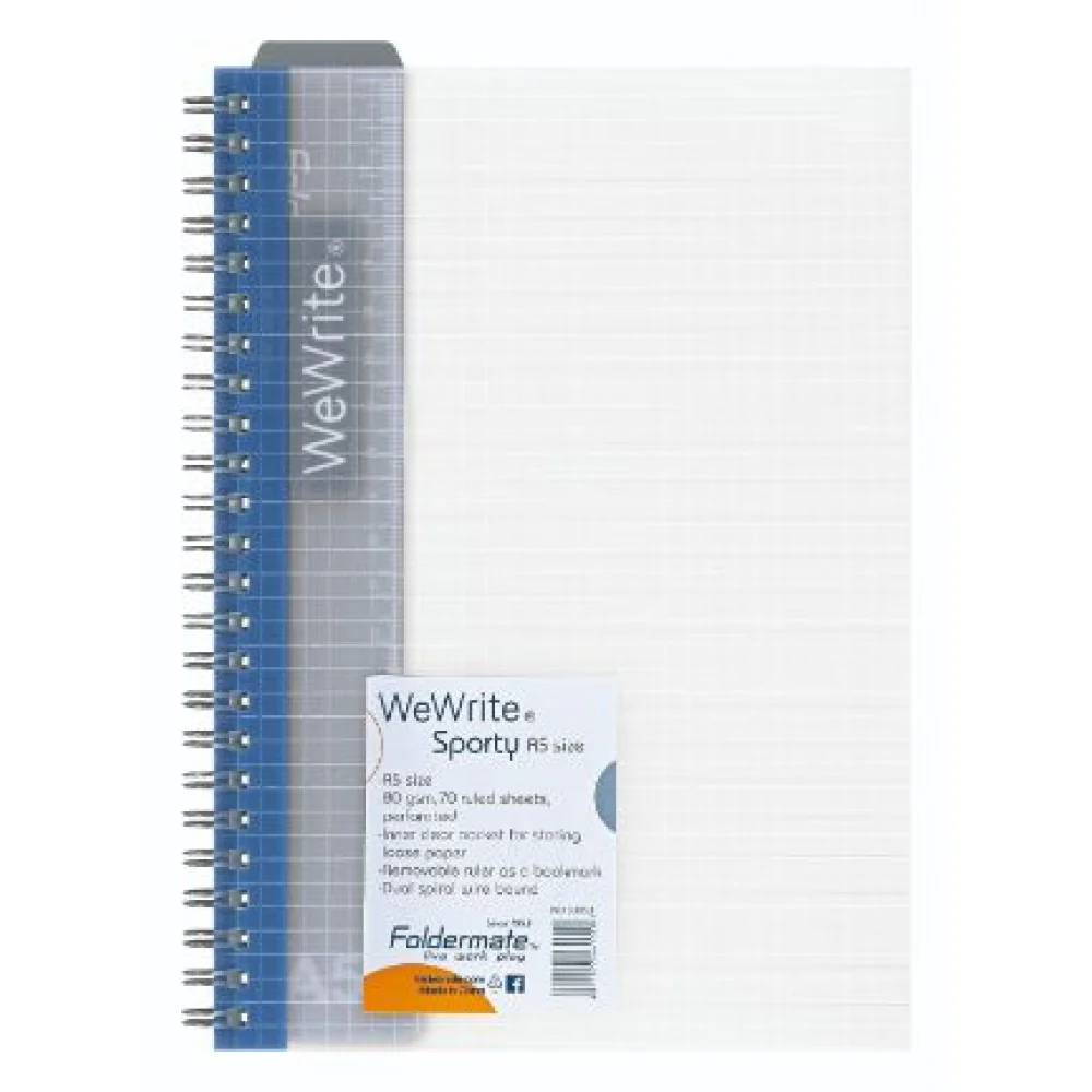 FOLDERMATE WEWRITE SPORTY SERIES SPIRAL NOTE BOOK A5 BLUE