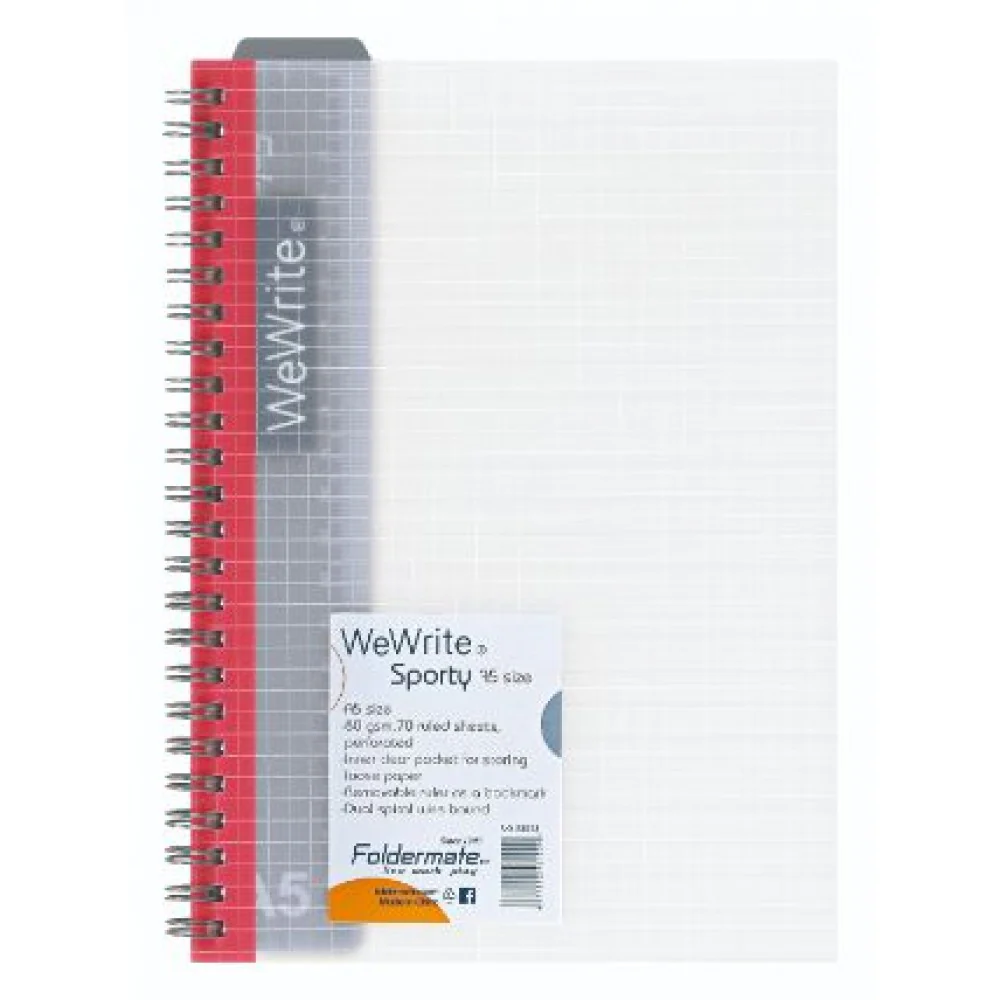 FOLDERMATE WEWRITE SPORTY SERIES SPIRAL NOTE BOOK A5 BLUE - Image 2