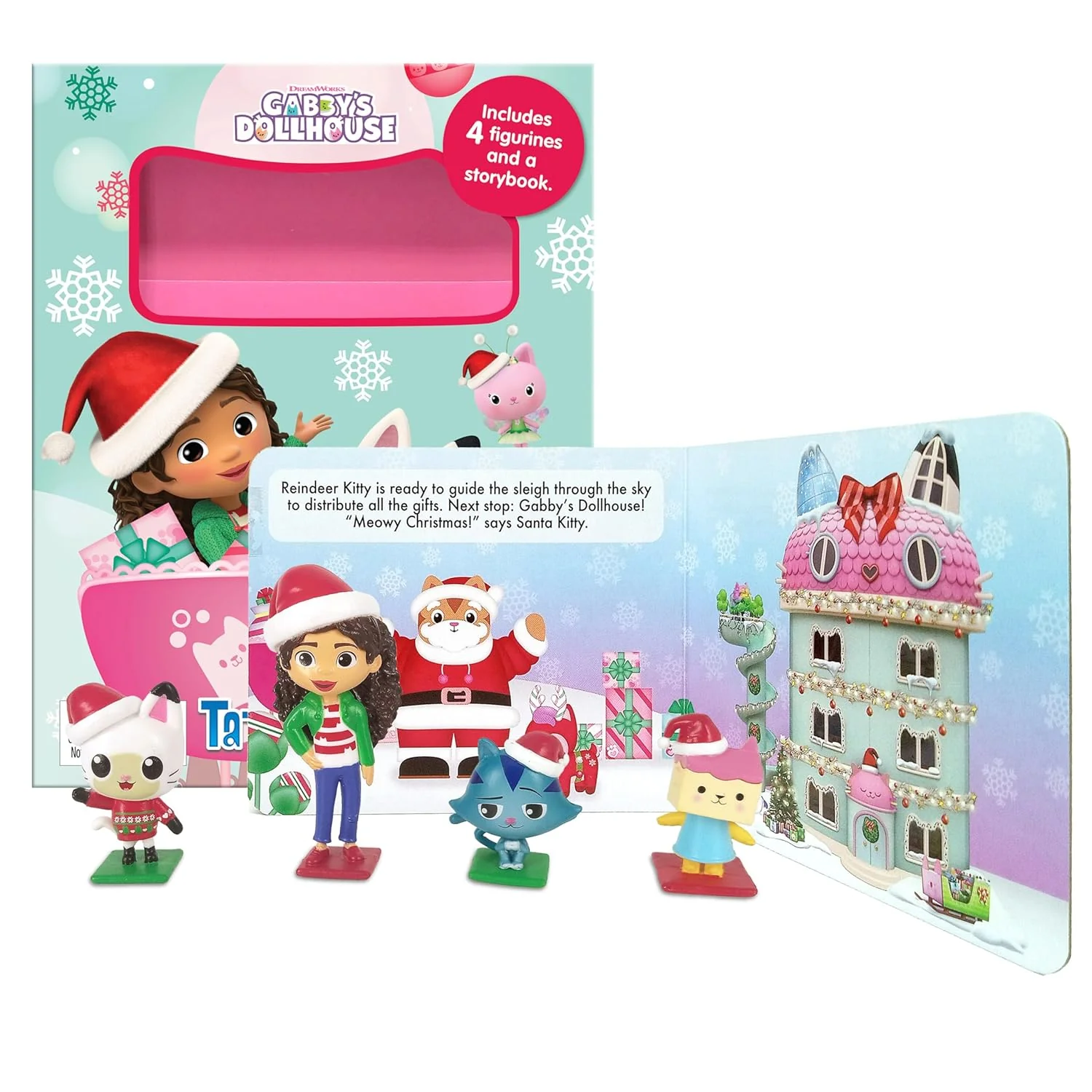 Gabby's Dollhouse Christmas Tattle Tales (12-Page Storybook, 4 Figurines) Board Book – Picture Book - Image 4
